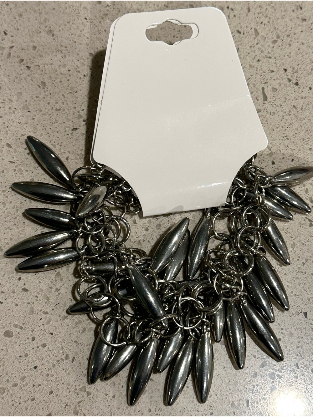 Statement Silver-Tone Spike Cluster Bracelet